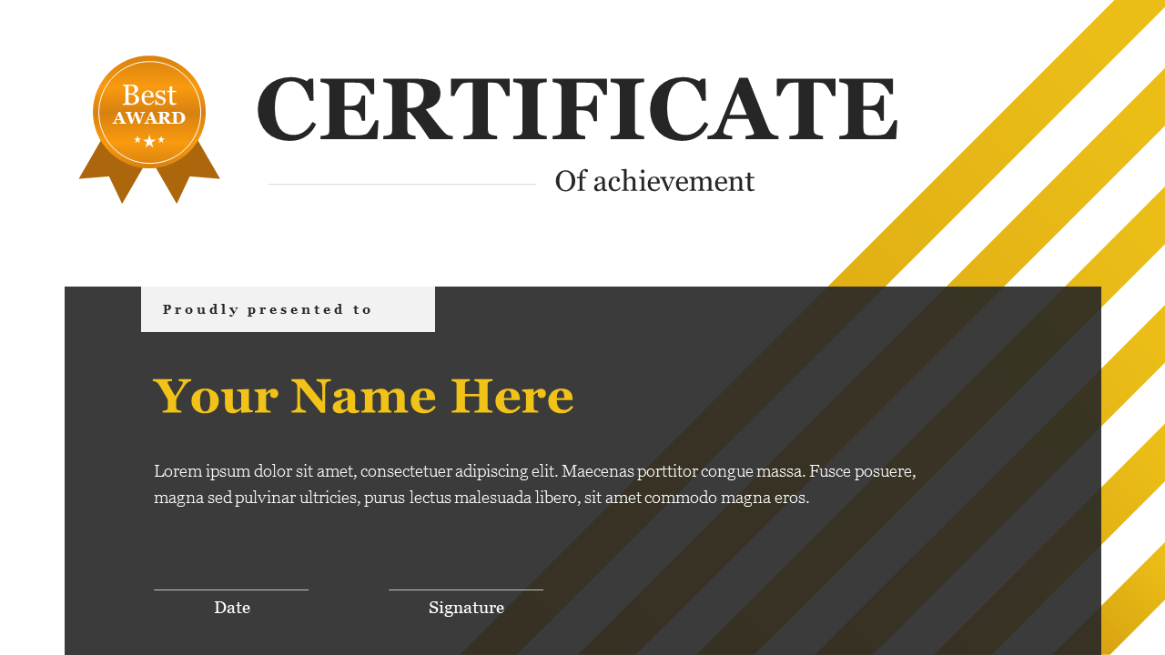 Portfolio Certificate PowerPoint Download Slide 